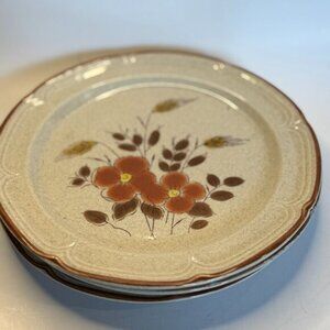 Finesse Monique SY-7847 Salad Plates 4 set Japan Floral Wheat Vintage ** Flaws